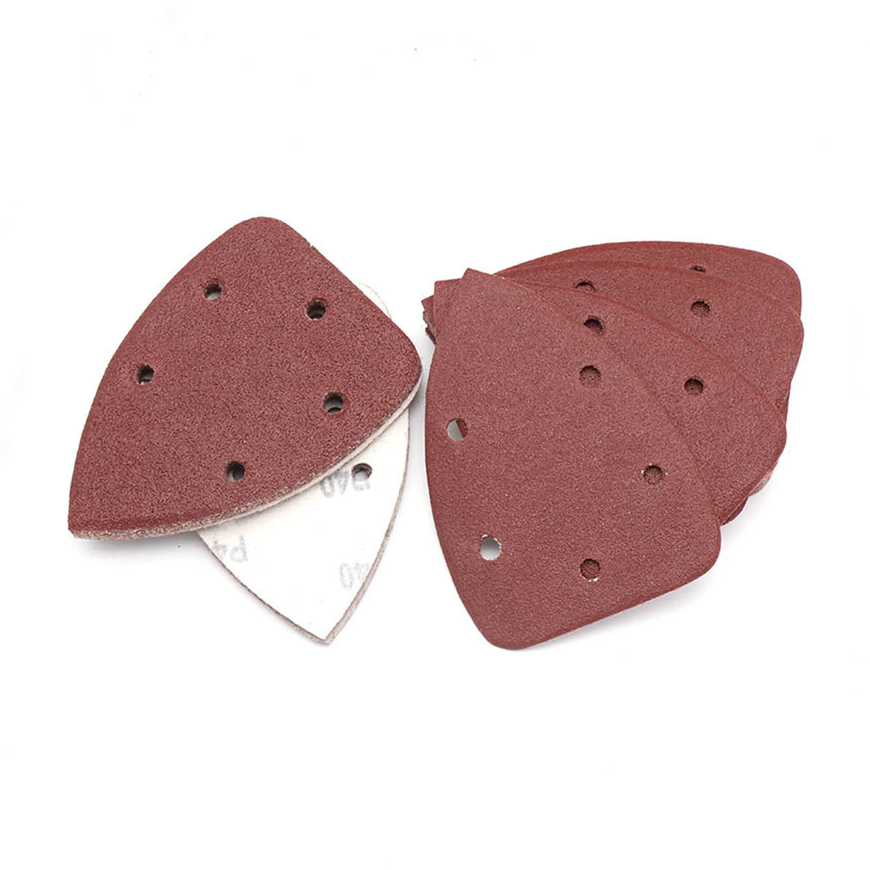 

20 штук 320 Грит Треугольники шлифованные листы 5 отверстий абразивный шлифовальный диск для деревообработки