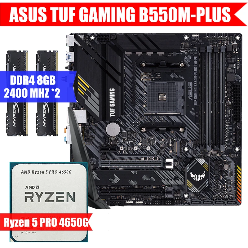 

Asus TUF B450M-Pro Gaming&AMD CPU Ryzen 5 PRO 4650G G​​ & Kingston DDR4 8GB*2 Combination Kit M.2 USB3.0 Socket AM4 M-ATX/5900x