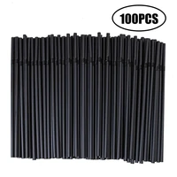 100pcs disposable plastic drinking straws black long flexible wedding party supplies plastic drinking straws kitchen accessories