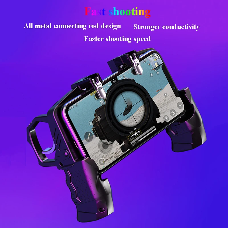 pubg metal controller joystick for pubg mobile trigger gamepad for iphone android phone shooting game phone gaming controller free global shipping