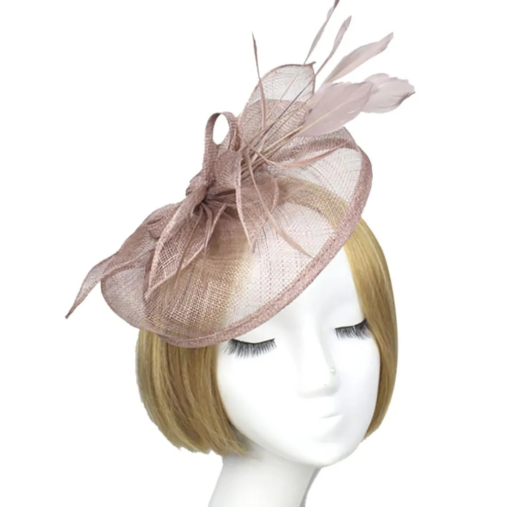 Женская модная свадебная сетчатая шляпа Вуалетка с сетчатыми лентами и перьями