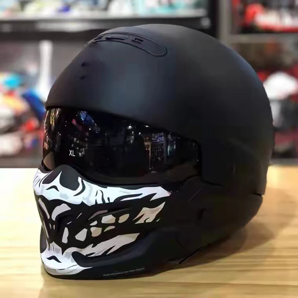 Шлем мотоциклетный Скорпион в стиле ретро гоночный винтажный полулицевой