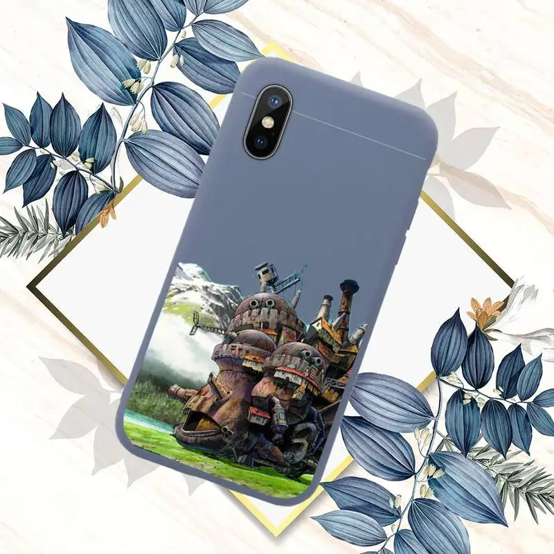 

Anime painting cute Halley's moving castle Phone Case Candy Color for iPhone 11 12 mini pro XS MAX 8 7 6 6S Plus X SE 2020 XR
