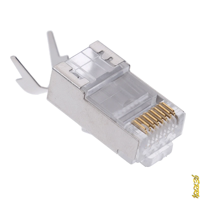 

2021 Новая модель 10 шт. Cat7 RJ45 разъем 1,3 мм Cat 7 кристалл штекер Экранированный FTP RJ45 модульный разъем