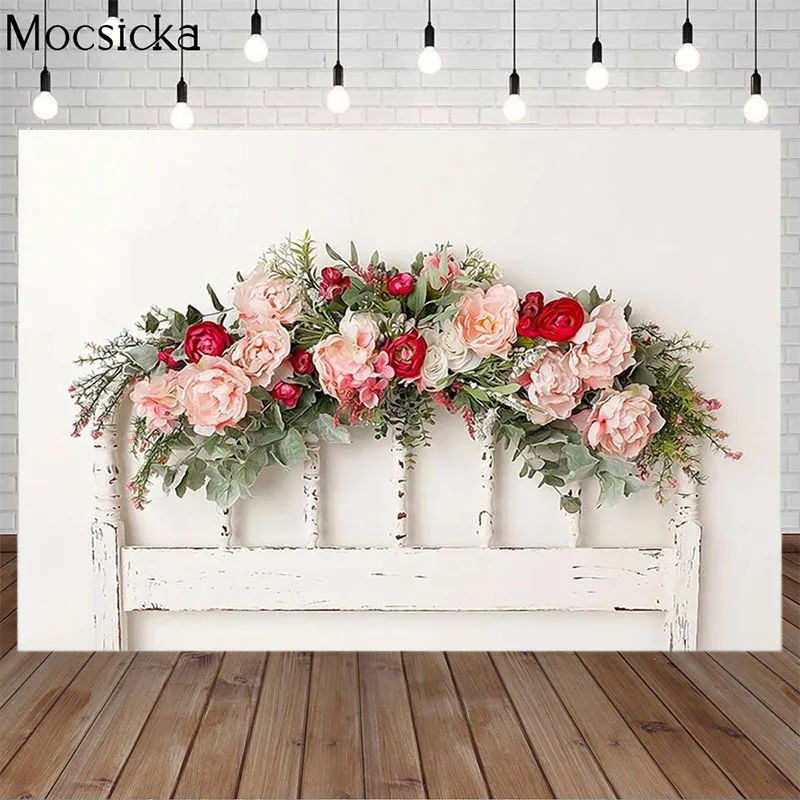Фон для фотосъемки Mocsicka изголовье кровати украшение вечерние дома цветы