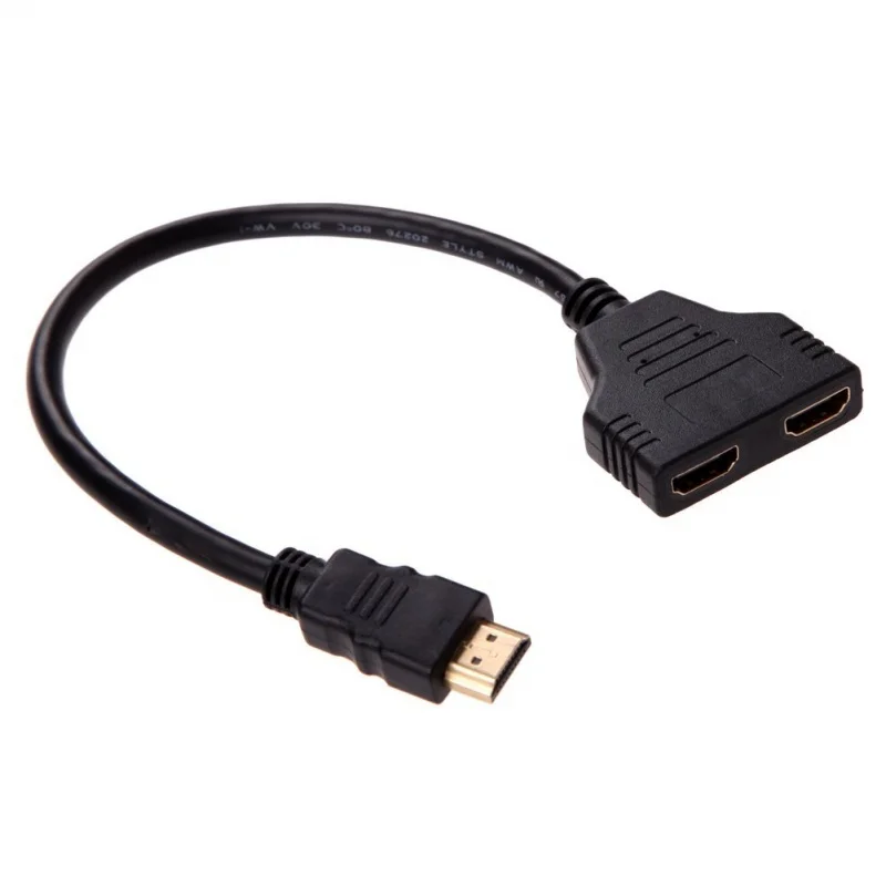 Двойной HDMI папа к Женский адаптер кабель подключения 30 см (черный)|Кабели HDMI| |