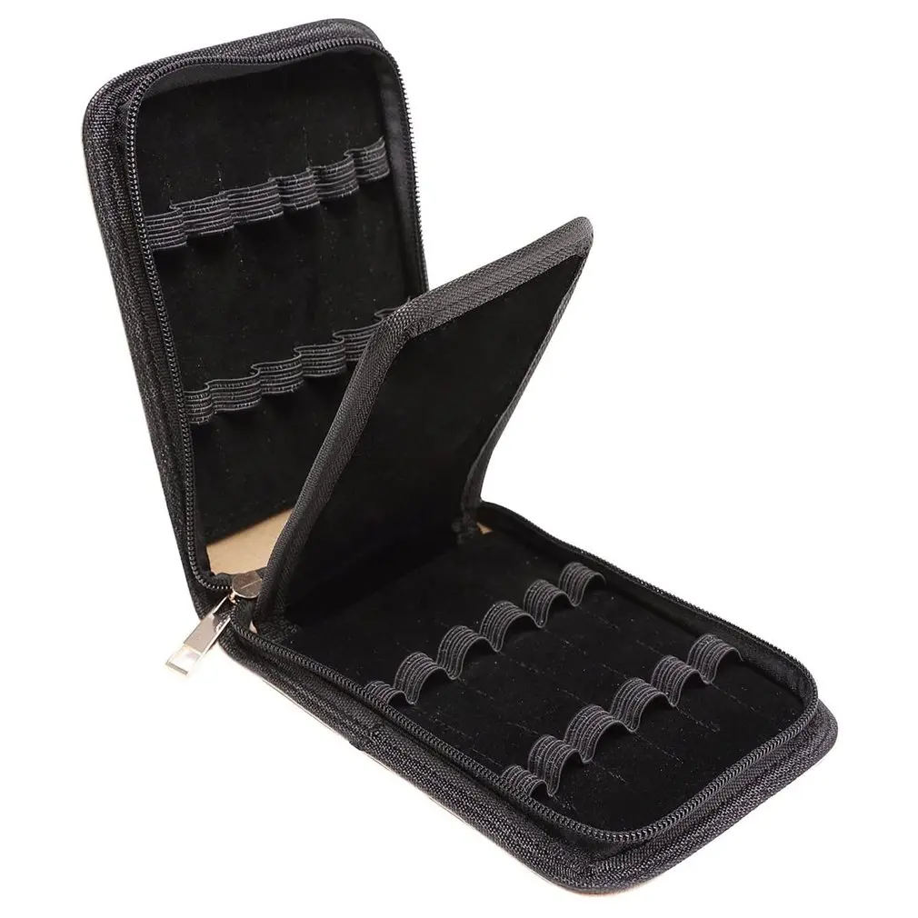 

Large Capacity Fountain Pen Case PU Leather Black Color 12 Slots pen pouch bag Capacity Business Office Unisex Pen Durable