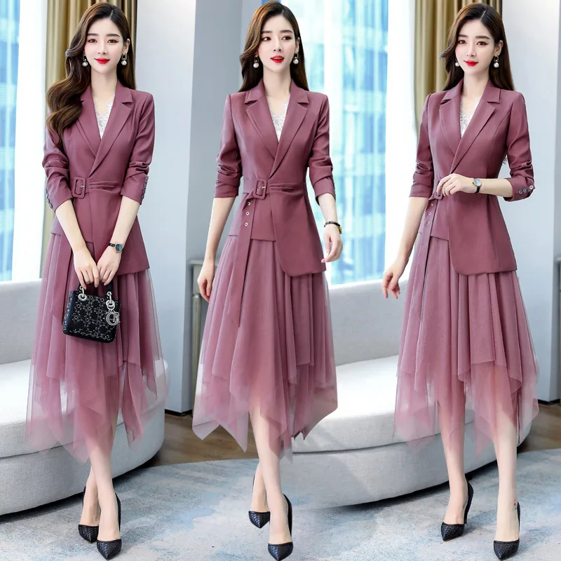 women blazer skirt set women Net skirt suits office lady suit lady uniform Formall skirt and suits jacket 2 piece set
