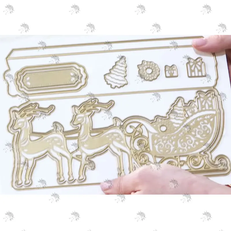 

2021 New 3d Sled Ultra-thin Easel Card Metal Cutting Mold Scrapbook Decoration Embossing Template Diy Greeting Card Handmade