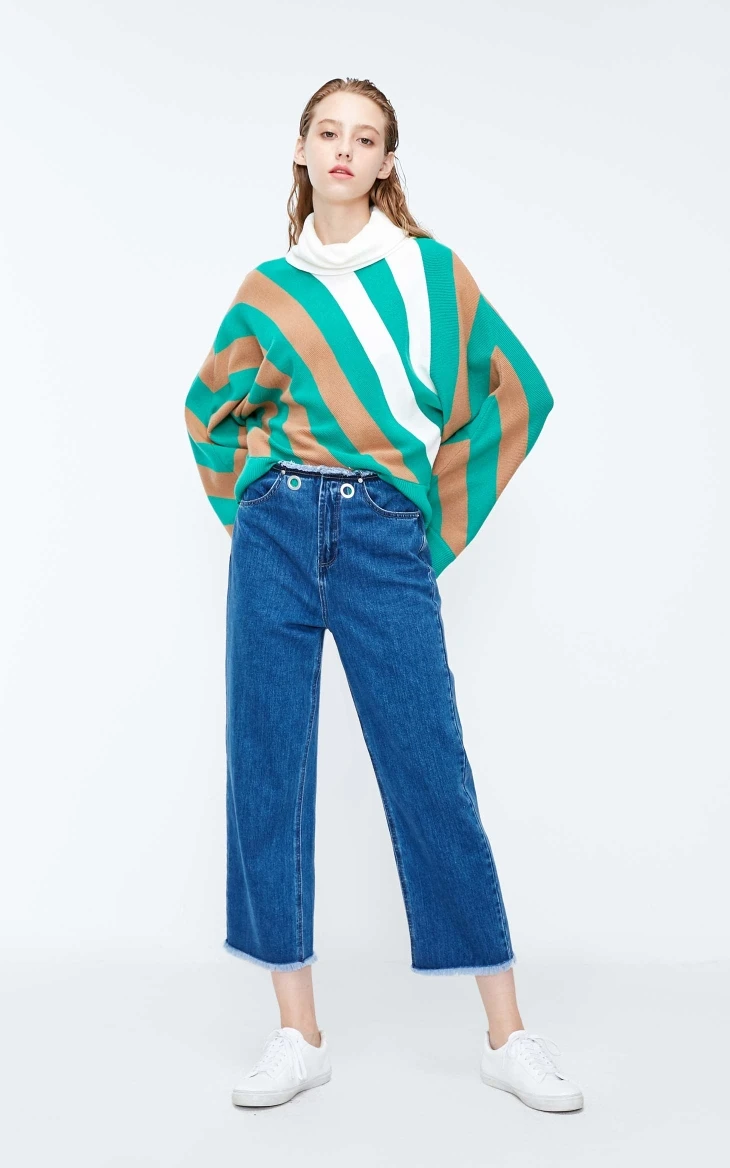Vero Moda женский полосатый вязаный свитер с короткими рукавами | 318324549