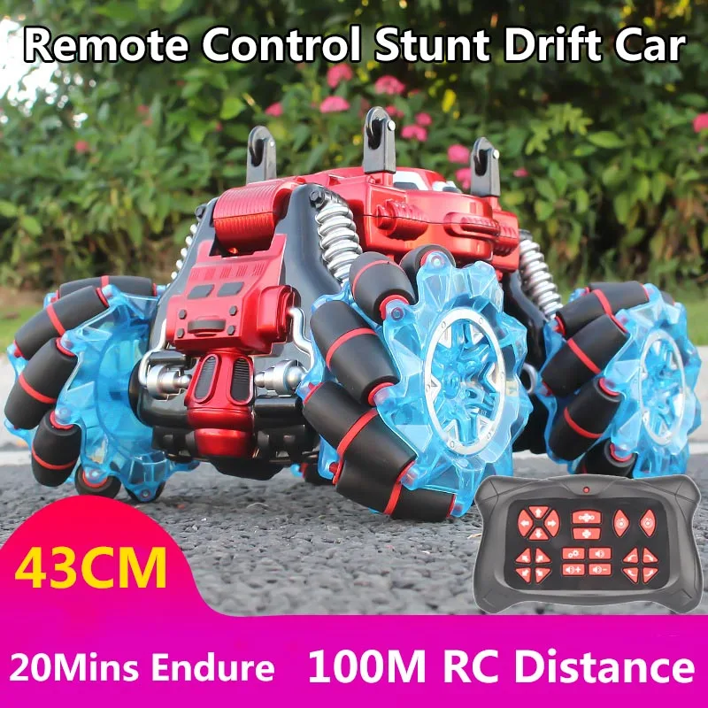 

Большой тяжелый полноприводный трюковый Дрифт программируемый Радиоуправляемый автомобиль 43 см крутое вращение светильник 20 минут выдерж...