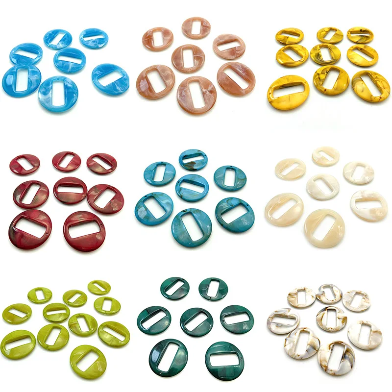 

10pcs/lot Circular Acrylic Buckle Ring Beads For Jewelry Making DIY Earring 40mm Silent Chain Buckle Accessories Wholesale