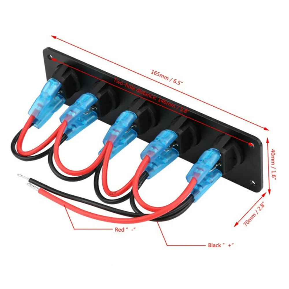 

ABS Rocker Switch Panel Accessories Parts Replacement 12V-24V 165x40x70mm