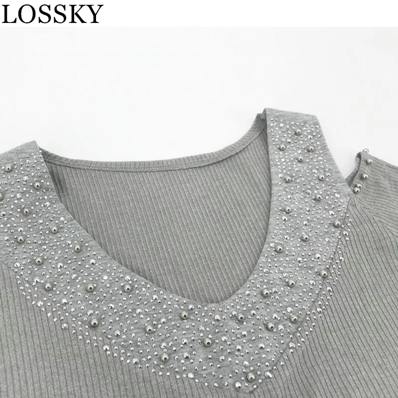 

Autumn Winter Knitted Bodycon Mini Sweater Dress Casual V Neck Off Shoulder Long Sleeve Slim Elegant Sexy Package Hip Dress Robe
