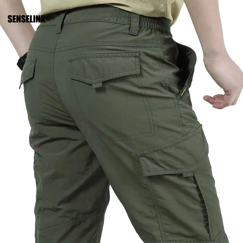 

Men Pants Casual Cargo Lightweight Multi Pocket Outdoor Commute Tactical Overalls Breathable Army Military Male Quick Dry Pants