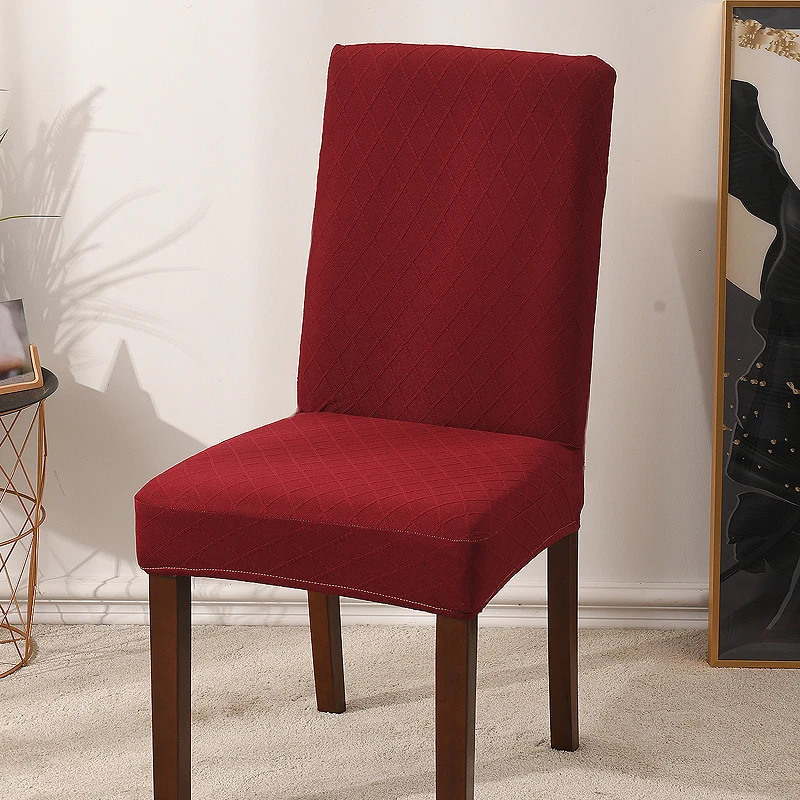 Жаккардовые простые Стрейчевые Чехлы для обеденных стульев съемные чехлы