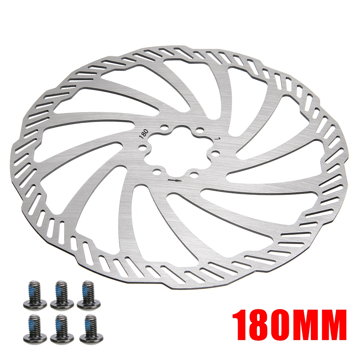 180mm 1 шт. 120/140/160/180/203 мм Нержавеющая сталь велосипед дисковые тормозные диски с 6 болтов для горного велосипеда дорожный Запчасти высокое качество - Цвет: 180mm