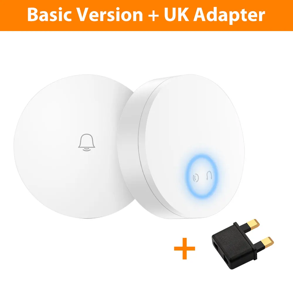 Basic Add UK Plug Xiaomi Mijia Linptech wifi самогенерирующий беспроводной дверной звонок работает с AC 110-240 в приложение Mijia Функция Смарт-управления памятью - Цвет: Basic Add UK Plug