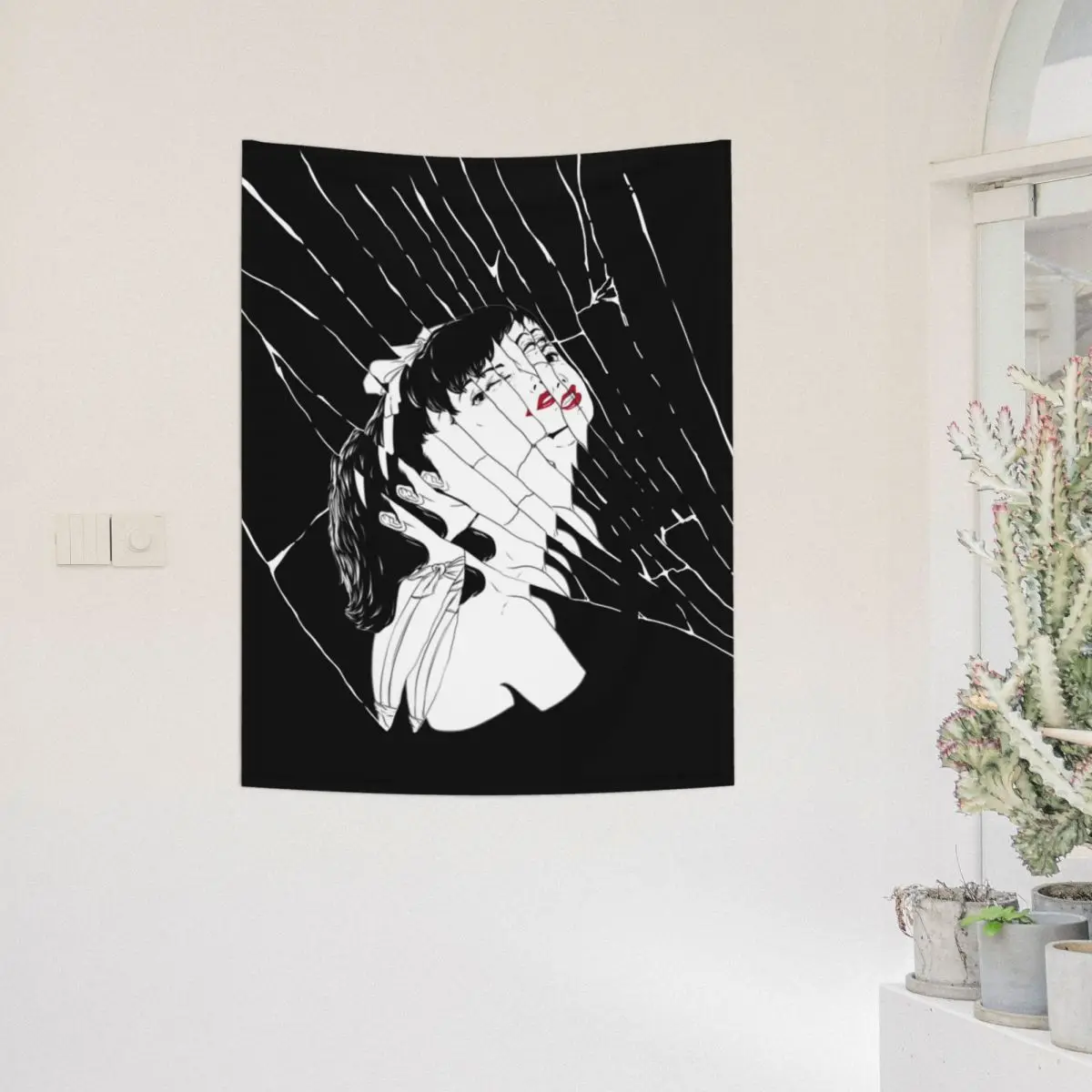 Идеальный синий гобелен Красочный полиэстер настенный аниме Декор на стену