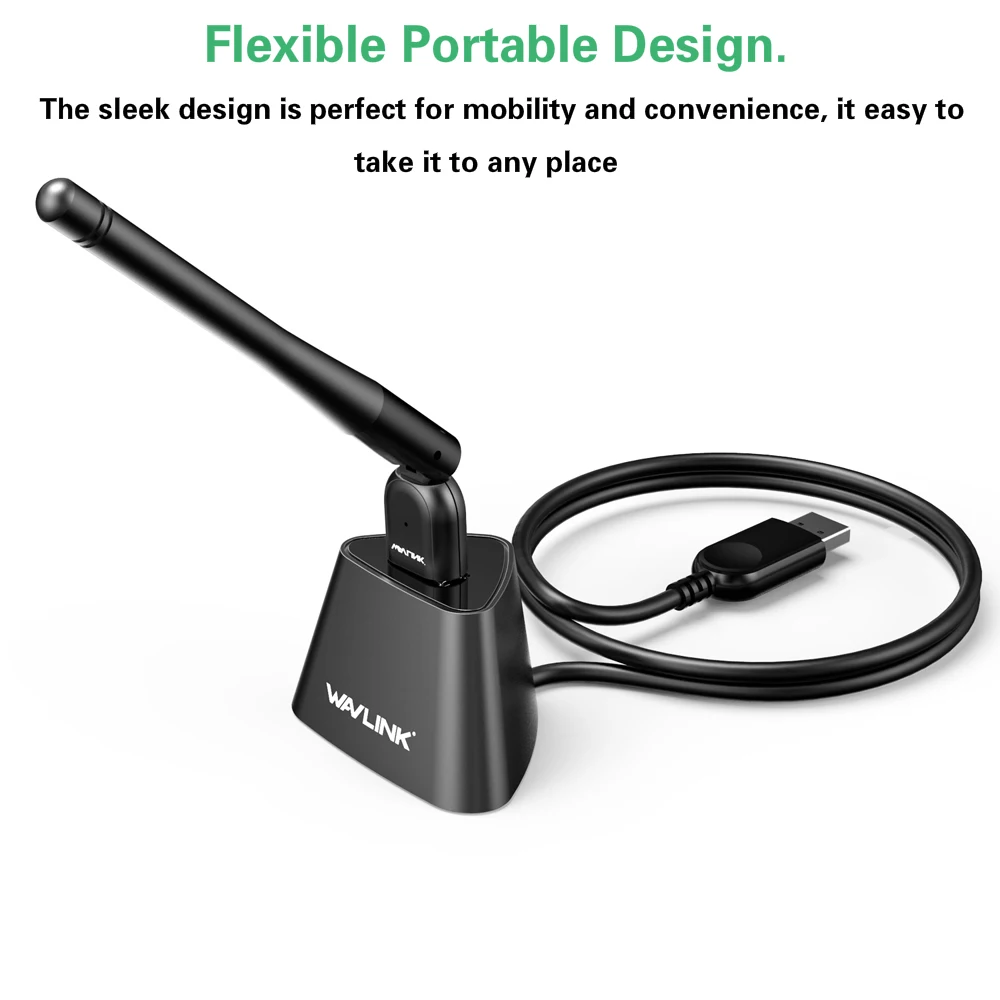 Wavlink USB WIFI адаптер 5 ГГц Wi Fi dongle 600 Мбит/с док станцией wifi антенна большой радиус