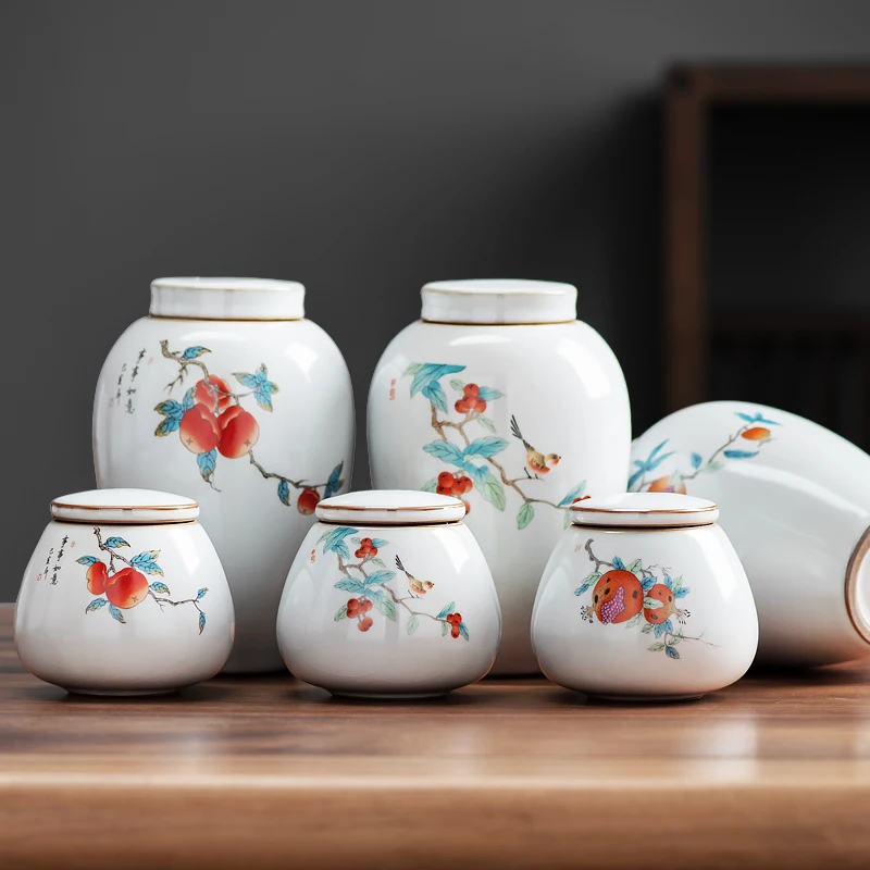 

Tin Tea Caddy Ceramic Chinese Tea Ceramic Container Kitchen Storage Box with Lid Teaware Tea Bag Storage Box Tea Caddies BG50TC