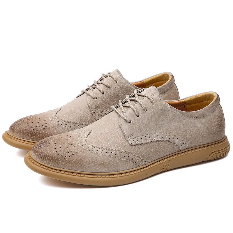 

Brock first layer leather men's casual single shoes large size fashion European and American British style youth shoes