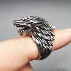 3D реалистичное властное перстень в стиле панк волк с головой дракона животного для мужской вечеринки с серебряной текстурой