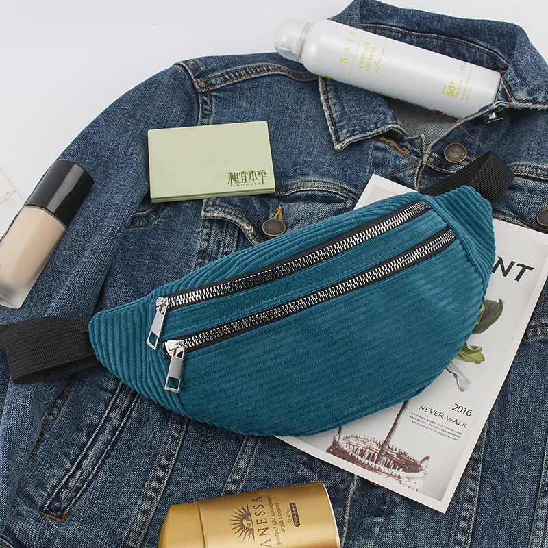 

Женская Вельветовая поясная сумка, дизайнерский холщовый кошелек, модная дорожная нагрудная бананка для денег, телефона