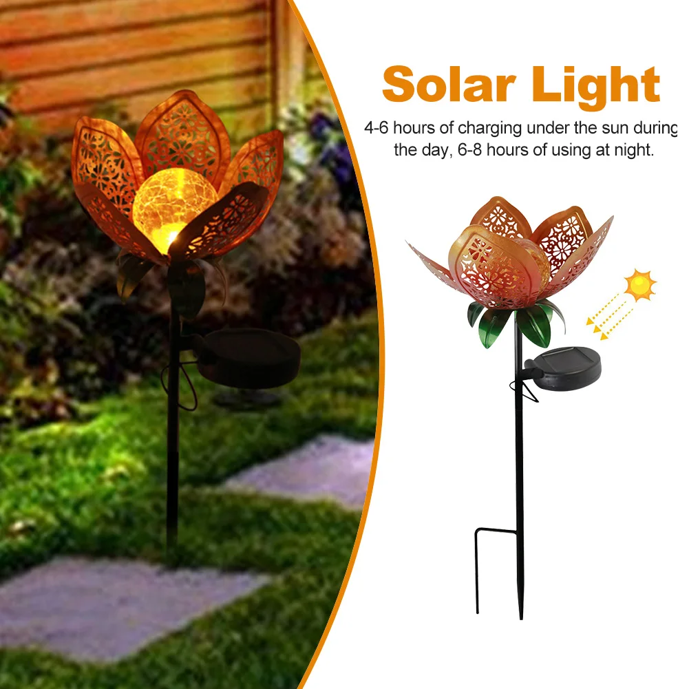 

Garden Pathway Lawn Rechargeable Modern Easy Install Outdoor Iron Art IP44 Waterproof Solar Light Backyard Landscape Patio Park