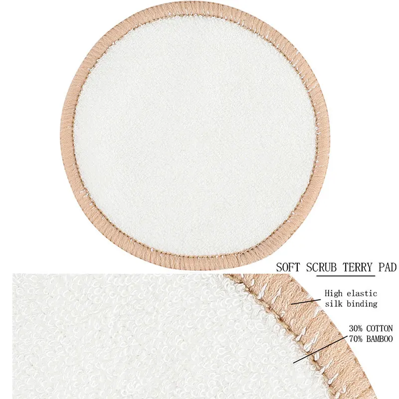 Многоразовые подушечки для снятия макияжа с сумкой хранения ватные очищения