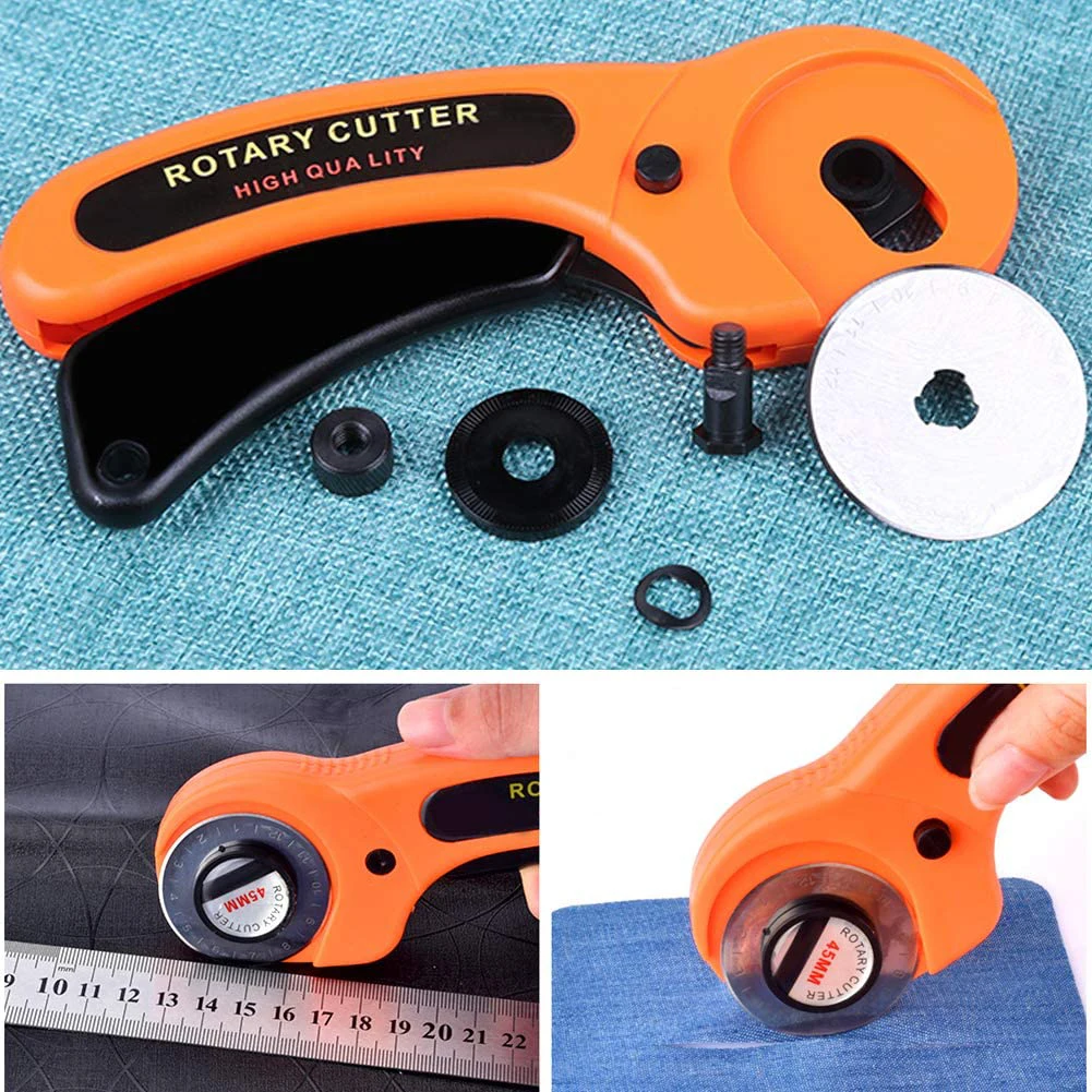 1Pcs Patchwork Roller Wheel Knife Cloth Cutting Leather Paper Fabric Craft Fabrics Rotary Cutter DIY Sewing Accessories - купить по