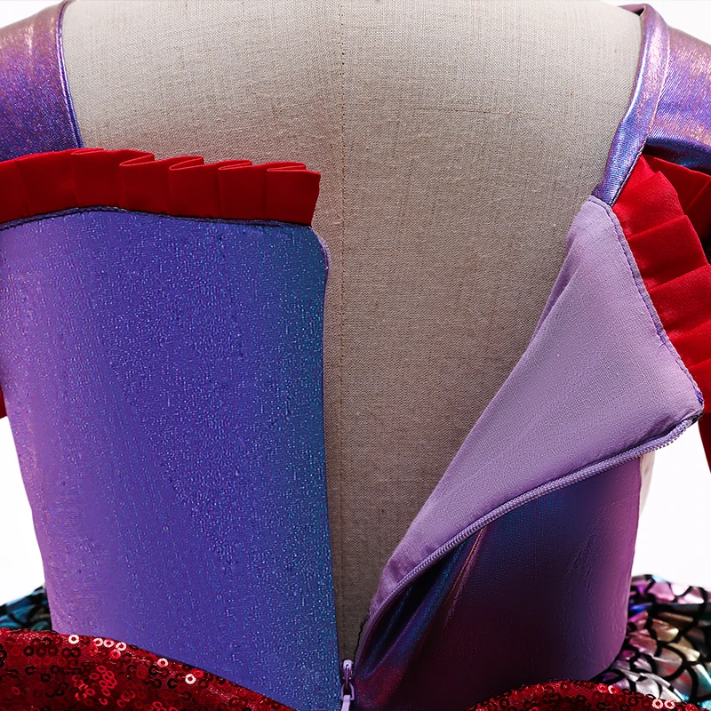 

Girls Mermaid Dress Summer Fancy Princess Cosplay Costume Vestidos Gown Kids Halloween Birthday Party Purple Outfit Clothing