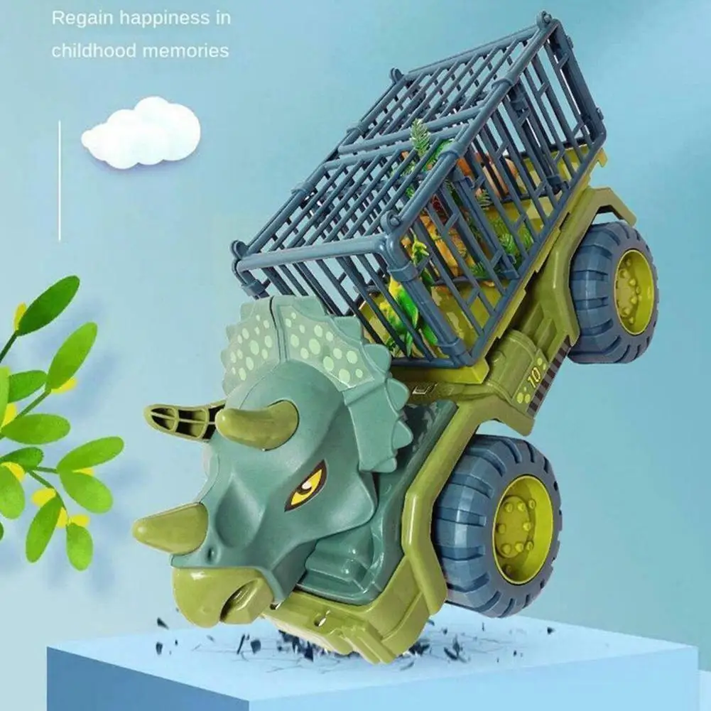 

Car Toy Dinosaur Engineering Vehicle Transport Vehicle Gift Inertia Christmas Model Vehicle Boy Excavator Rex Tyrannosaurus S1f1