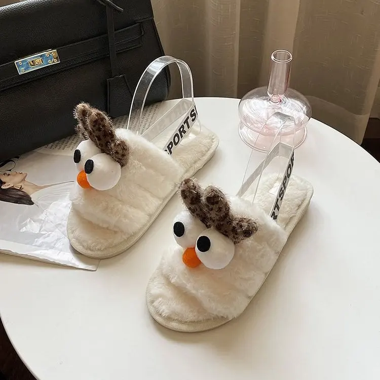 2021 New Home Cute Bird Cotton Slippers Ladies Autumn and Winter Comfortable Slippers Furry Slippers Women Fashion Women's Shoes
