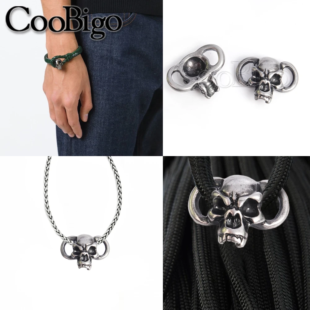 Металлические бусины в стиле панк с ножом виде черепа античный оловянный браслет