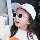 Солнцезащитные очки для девочек, корейский стиль, круглая оправа