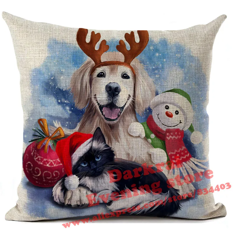 Рождественская наволочка для подушки с рисунком рождественских животных