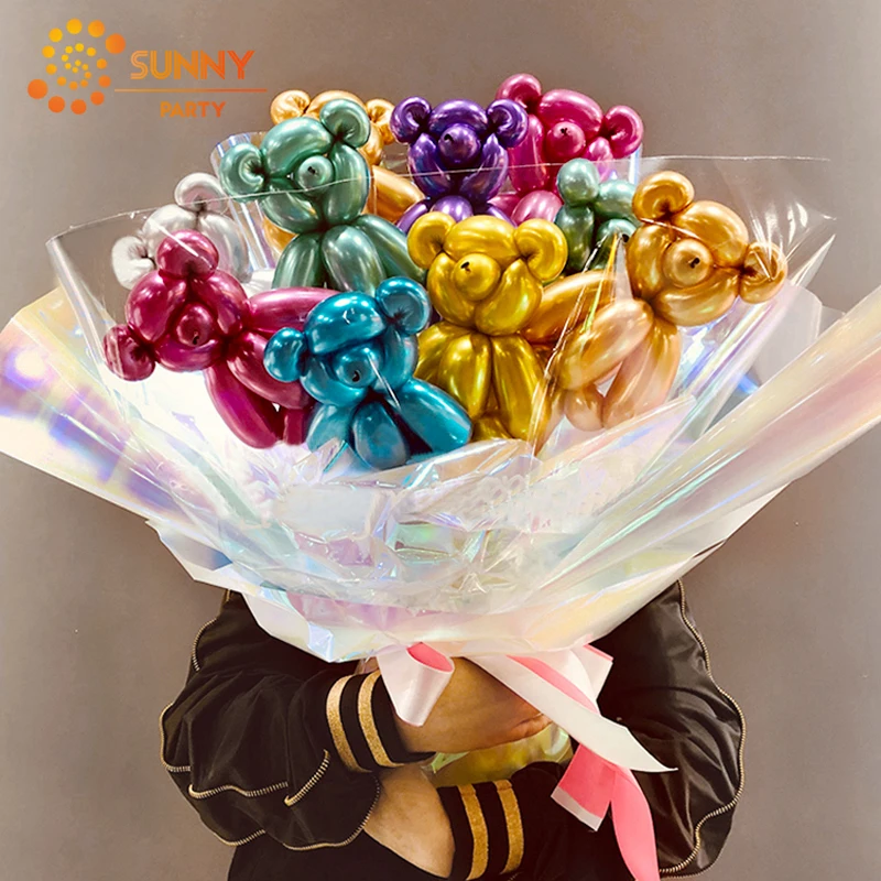 50 шт. длинные металлические шары в полоску 1 8 г латексные воздушные с волшебной