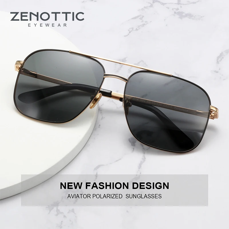 Мужские солнцезащитные очки ZENOTTIC с металлическими поляризационными стеклами