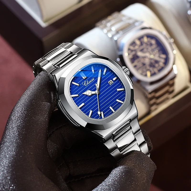 Часы наручные мужские кварцевые из нержавеющей стали модные классические