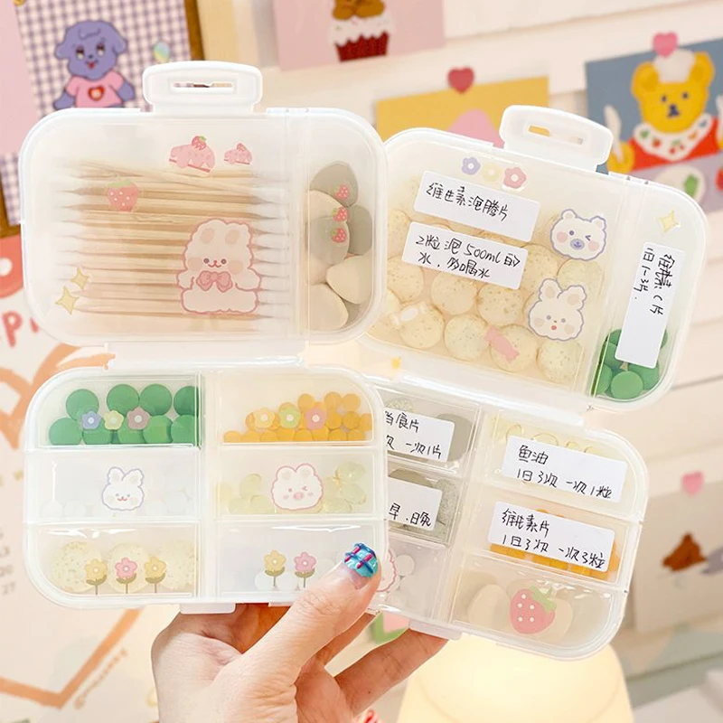 

Портативный дорожный органайзер для таблеток, коробка с 8 отделениями для хранения лекарств и таблеток, хлопковый контейнер-органайзер для ...