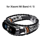 Ремешок кожаный для Xiaomi Mi Band 5  4 MiBand Band5 MiBand 5, сменный Плетеный винтажный браслет для наручных часов