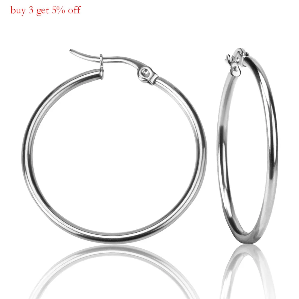 Серьги-кольца LUXUKISSKIDS из нержавеющей стали большие круглые серьги в Корейском