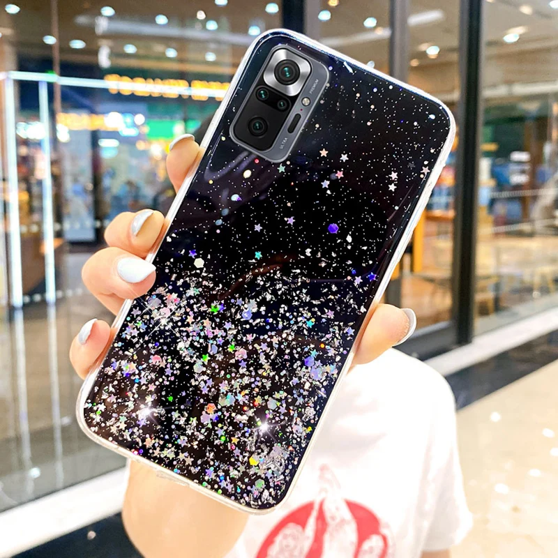 Mi 11 12 Lite 5G Case For Poco F3 X3 GT M3 M4 X4 Pro 5G Funda Xiaomi Redmi Note 10 8 7 9 Pro 10s 9s 11s 8T 11T 12T Glitter Cover