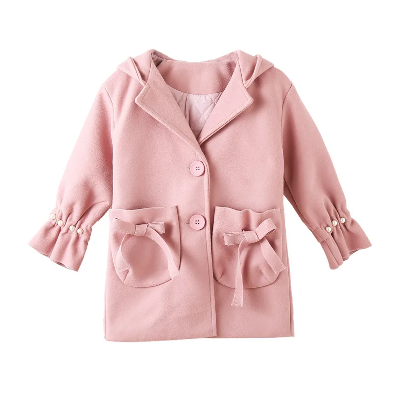 

More girls in the winter of the new version of its 2021 quilted coat nail bead woolen cloth binding his pearl trench coat qiu