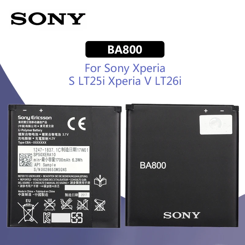 SONY BA800 аккумулятор для телефона 1700 мАч для SONY Xperia S LT25i Xperia V LT26i AB-0400 запасная батарея+ Бесплатные инструменты