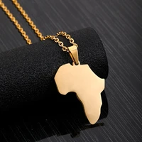 african africa map pendant nceklace gold color stainless steel chains for women men hiphop jewelry gift wholesale dropshipping