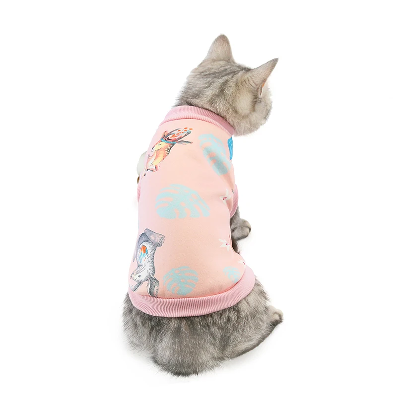 

Cat Sweater Warm Clothing Dog Clothes Avocado Fawn Little Dinosaur Printing Pullover Dogs Pets Clothing Puppy Dog Accessory