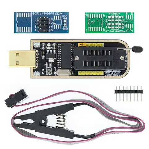 Оригинальный модуль USB программатора CH341A 24 25 серия EEPROM, флеш-BIOS + зажим SOIC8 SOP8 для проверки EEPROM 93CXX / 25CXX / 24CXX
