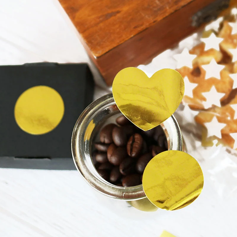 

60pcs Sealing Handmade Golden Heart Gold Cake Candy Packaging Label Sticker Baking DIY Gift Party Stickers
